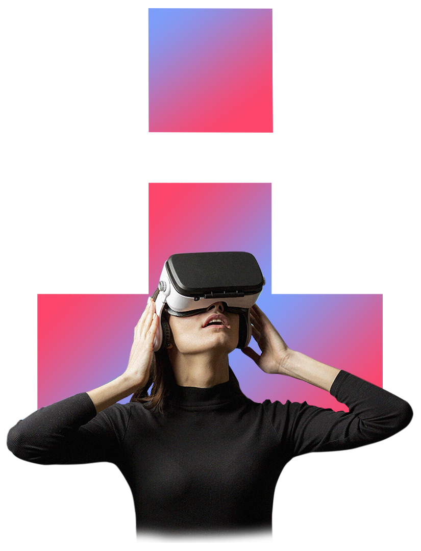 Mujer con dispositivo VR